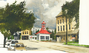 Scene in Cedarburg Painting by Tom Kubala (cropped)