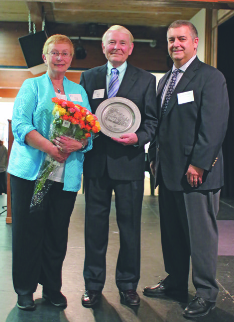 Jerry and Alice Voigt are presented the 2019 Civic Award by GCF President John Cordio